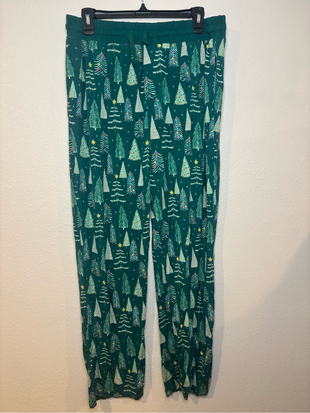 Little Sleepies Teal Green Holiday Twinkling Tree Print Men’s Pants
